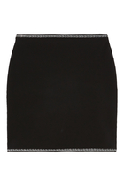 Crystal Trim Nylon Mini Skirt
